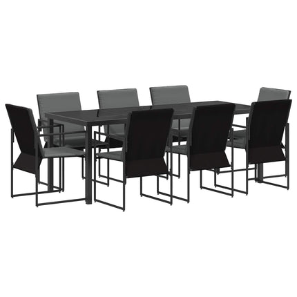 Trädgårdsmöbelset 9 pcs Svart och Anthracit 200 x 80 x 73 cm