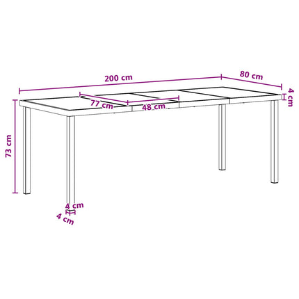 Trädgårdsmöbelset 9 pcs Svart och Anthracit 200 x 80 x 73 cm