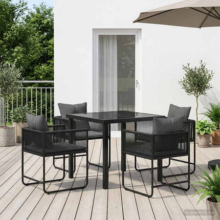 Trädgårdsmöbelset 5 pcs Svart och Anthracit 80 x 80 x 73 cm