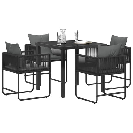 Trädgårdsmöbelset 5 pcs Svart och Anthracit 80 x 80 x 73 cm