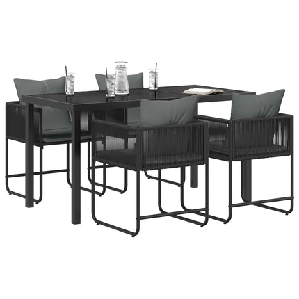 Trädgårdsmöbelset 5 pcs Svart och Anthracit 140 x 80 x 73 cm