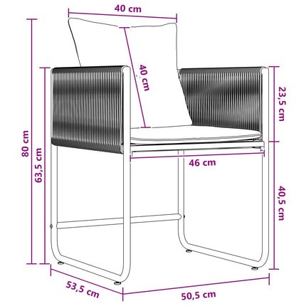 Trädgårdsmöbelset 5 pcs Svart och Anthracit 140 x 80 x 73 cm