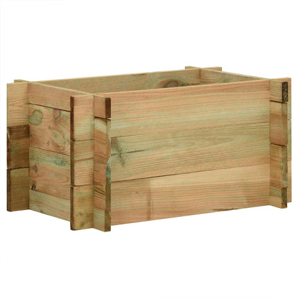Trädgårdsupphöjd Grönsaksbädd Grön 80 x 80 x 32 cm Massiv furu