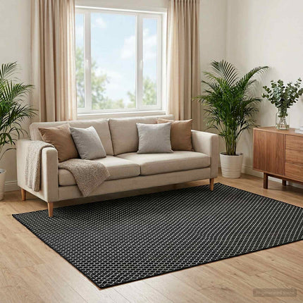 Matta ORIZ Svart nätmönster 160 x 230 cm 100% Polyester