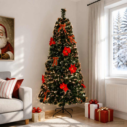 Fiberoptisk julgran 240 cm 36 LED-lampor Mångfärgad PVC