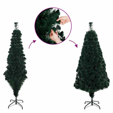 Fiberoptisk julgran 210 cm 24 LED-lampor Mångfärgad PVC