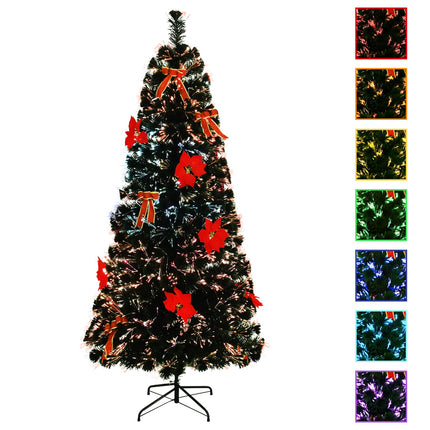 Fiberoptisk julgran 240 cm 36 LED-lampor Mångfärgad PVC