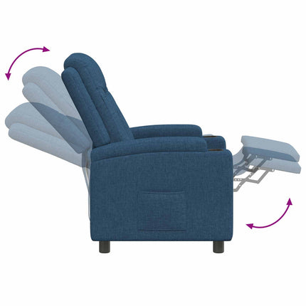 Reclinerfåtölj Blå 75 x 95 x 100 cm Tyg