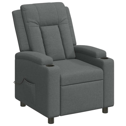 Reclinerfåtölj med massage Mörkgrå 75 x 95 x 100 cm Tyg