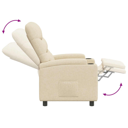 Reclinerfåtölj Gräddvit 75 x 95 x 103 cm Tyg