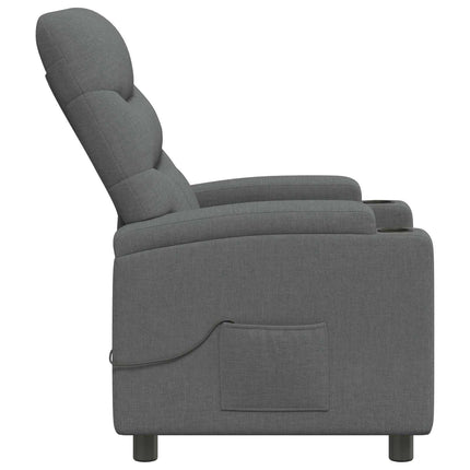 Reclinerfåtölj med massage Mörkgrå 75 x 95 x 103 cm Tyg