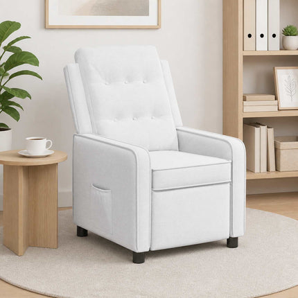 Reclinerfåtölj Vit 65 x 93 x 102 cm Tyg