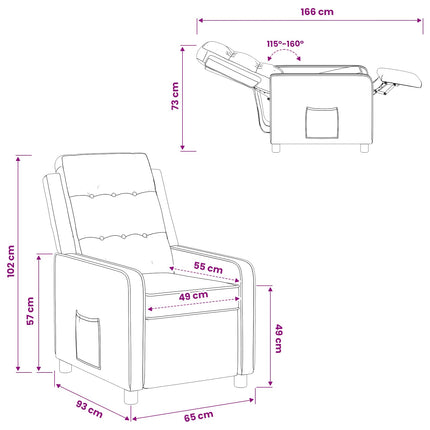 Reclinerfåtölj Vit 65 x 93 x 102 cm Tyg