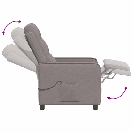 Reclinerfåtölj med massage Taupe 65 x 93 x 102 cm Tyg
