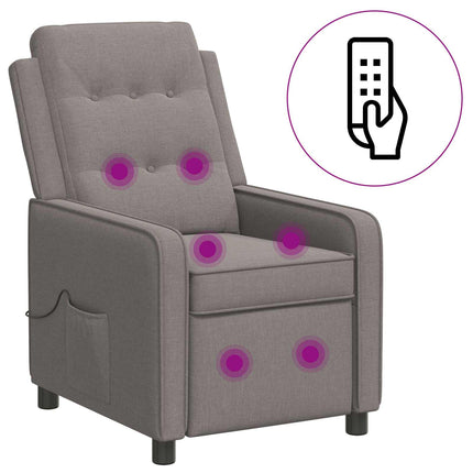 Reclinerfåtölj med massage Taupe 65 x 93 x 102 cm Tyg