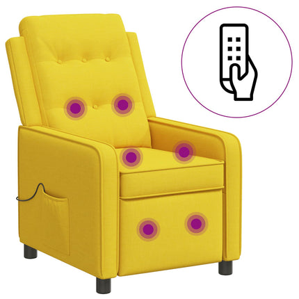 Reclinerfåtölj med massage Ljus Gul 65 x 93 x 102 cm Tyg