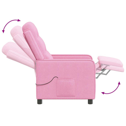 Reclinerfåtölj med massage Rosa 65 x 93 x 102 cm Tyg