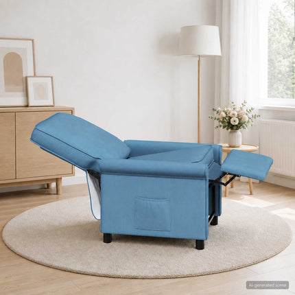 Reclinerfåtölj Blå 69 x 95 x 101 cm Tyg