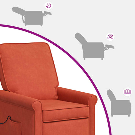 Reclinerfåtölj Röd orange 69 x 95 x 101 cm Tyg