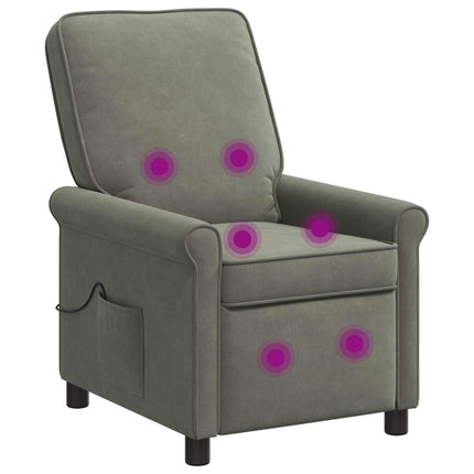 Reclinerfåtölj med massage Ljusgrå 69 x 95 x 101 cm Tyg