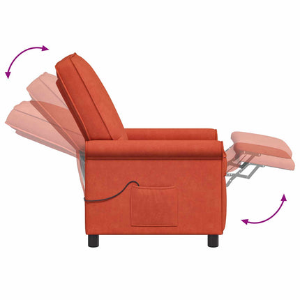 Reclinerfåtölj med massage Röd orange 69 x 95 x 101 cm Tyg