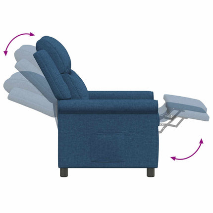 Reclinerfåtölj Blå 69 x 93 x 102 cm Tyg
