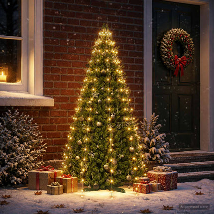 Julgransbelysning 180 LED-lampor Varmvit 180 cm
