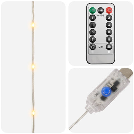 Repbelysning 150 LED-lampor Varmvit 15 m