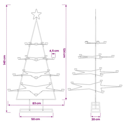 Metall julgran KUOPIO 140 cm Stål Vit