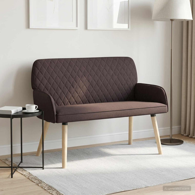 2-sitssoffa med ben i massivt trä 2-sits Mörkbrun Linnetyg