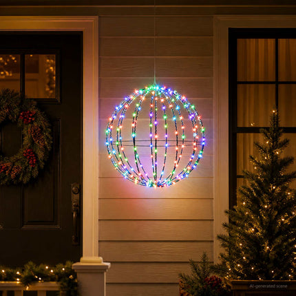 Julspira med belysning 192 LED-lampor Mångfärgad