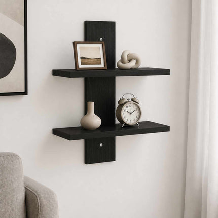 Vägghylla Svart ek 30 x 13,5 x 43 cm Konstruerat trä