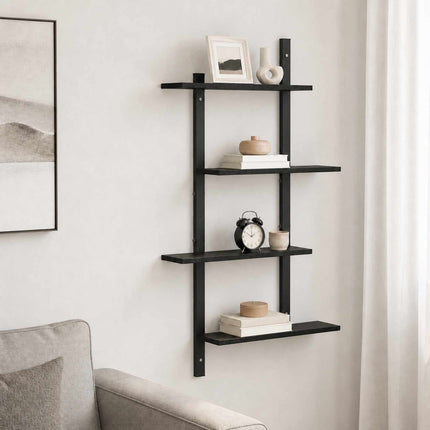 Vägghylla Svart ek 61 x 13.5 x 105.5 cm Konstruerat trä