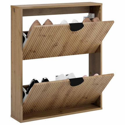 Skoskåp VENRAY 70 x 17 x 82 cm Konstruerat trä Artisan-ek