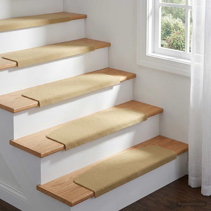 Trappmattor 15 st 65 x 21 x 4 cm Beige Polyester halvrund