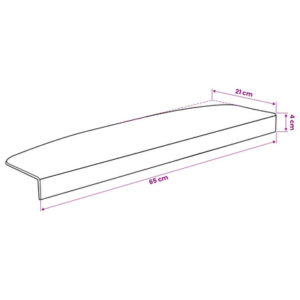 Trappmattor 15 st 65 x 21 x 4 cm Svart Polyester halvrund