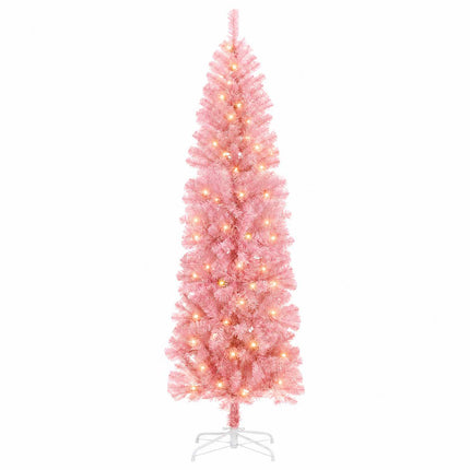 Konstgjort smalt julträd 210 cm 300 LED-lampor Varmvit