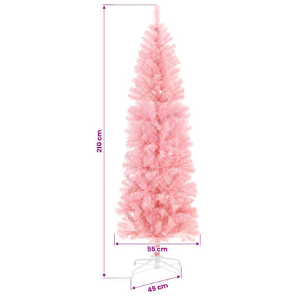 Konstgjort smalt julträd 210 cm 300 LED-lampor Varmvit