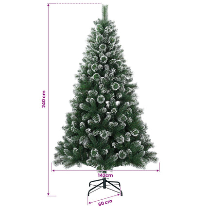 Konstgjord julgran 240 cm 300 LED-lampor Varmvit PVC och metall