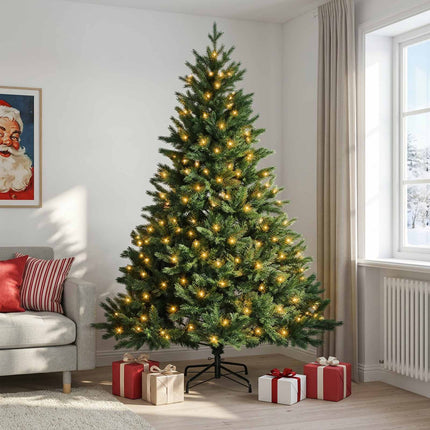 Plast Hingad Julgran 180 cm 300 LED-lampor Varmvit