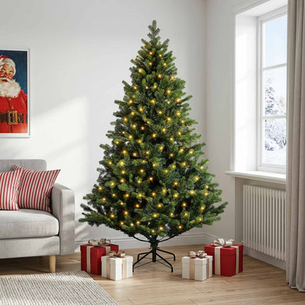 Plast Hingad Julgran 180 cm 300 LED-lampor Varmvit