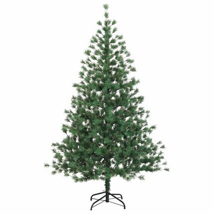 Konstgjord julgran med julkulor 120 cm 150 LED-lampor Varmvit