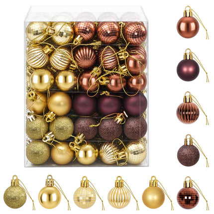 Julbollset 150 st Brun och guld Diam. 3 cm Polystyren