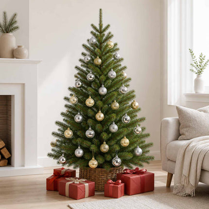 Julbollset 100 st Silver och guld 4 cm Polystyren