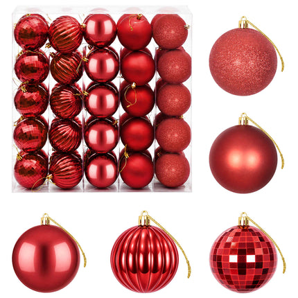 Julbollset 50 st Röd Diam. 8 cm Polystyren