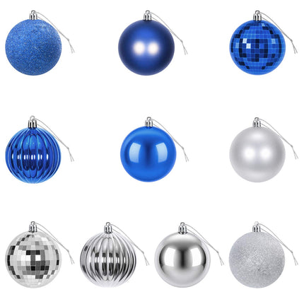 Julbollset 50 st Blå och silver Diam. 8 cm Polystyren