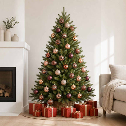 Julbollset 50 st Champagne och brun Diam. 8 cm Polystyren