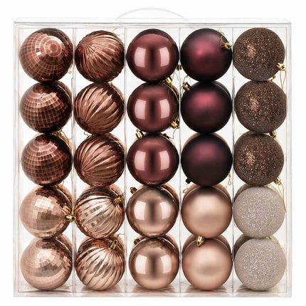 Julbollset 50 st Champagne och brun Diam. 8 cm Polystyren