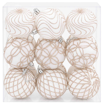 Julgransprydnad Set XL 18 st Vit och Roséguld Diam. 8 cm