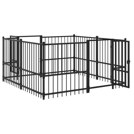 Utomhus Hund Playpen Svart 192 x 192 x 100 cm Stål